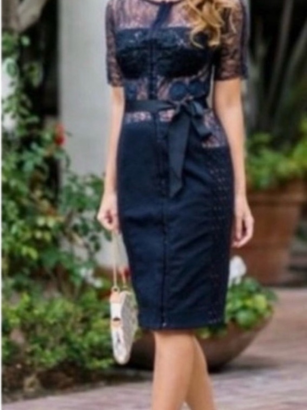 Beguile by Byron Lars for Anthropologie Navy Lace Cocktail Dress Designer Size S - Picture 2 of 10